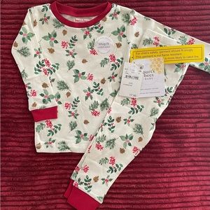 Burt’s Bees Baby 12 Mon Christmas PJs, new with tags, great gift, organic cotton